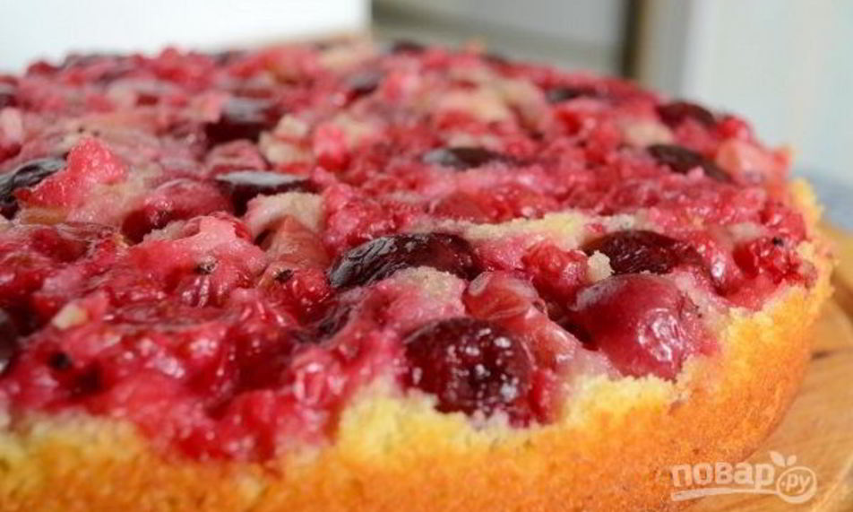 Рецепт манника с вишнея и смородиного