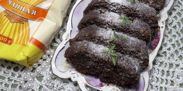 постный шоколадный манник с миндалем