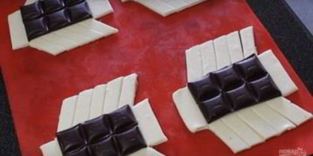 очень простые шоколадные слойки