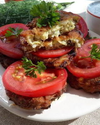 Кабачково-рисовые оладьи