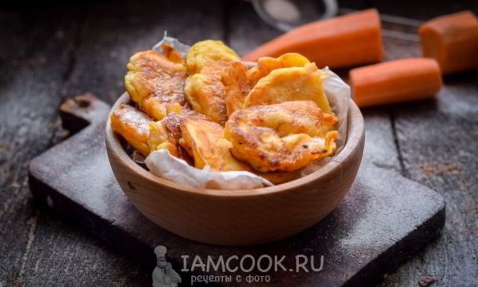 Рецепт морковных оладий с рисовой мукой