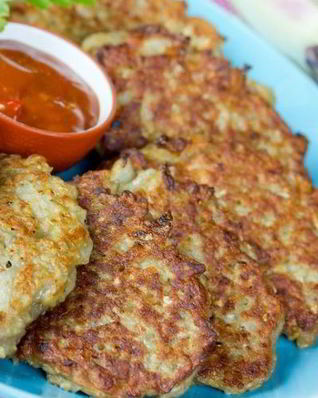 Оладьи из кабачков с фаршем