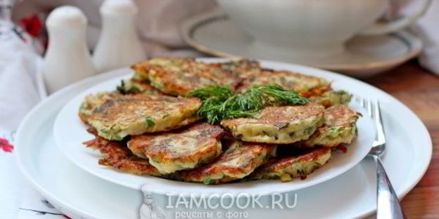 оладьи из цветной капусты и картофеля