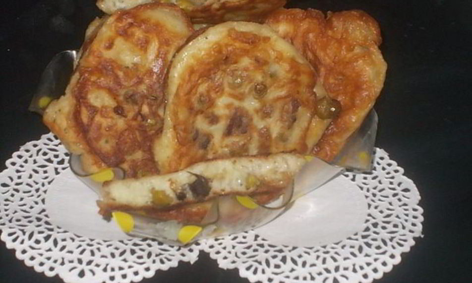 Рецепт оладий с зеленым горошком и шампиньонами