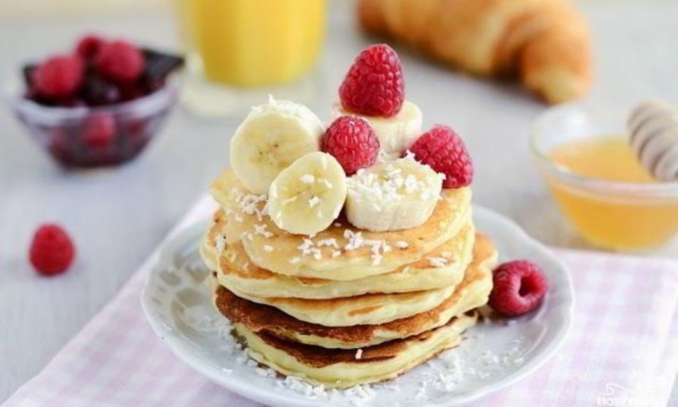 Рецепт творожных оладий с бананом