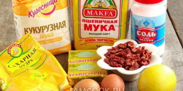 кукурузное печенье с вяленой клюквой