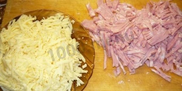 рулетики с ветчиной