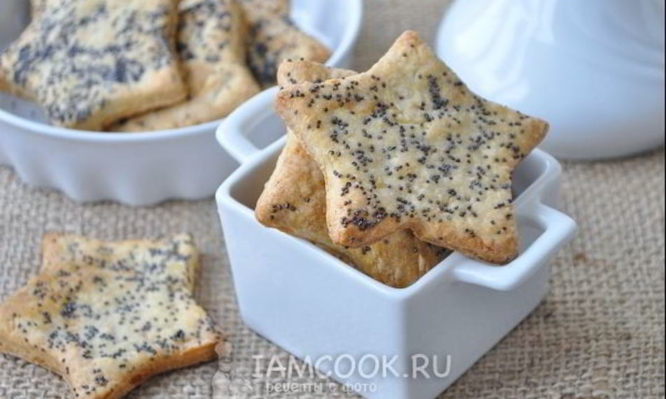 Рецепт сырного печенья с маком и бисквитной крошкой