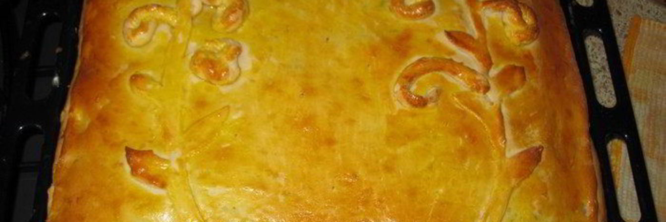 Капустно-рыбный дрожжевой пирог