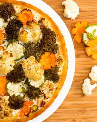 Картофельный киш с овощами и мясом