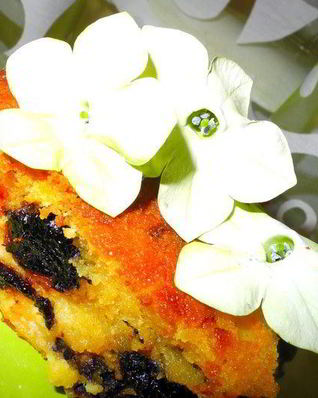 Кукурузно-творожный пудинг-пирог с сухофруктами