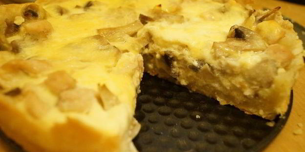 лоранский пирог с курицей и грибами