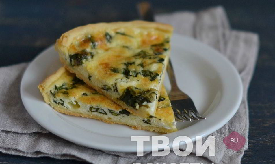 Рецепт открытого пирога со шпинатом и сыром