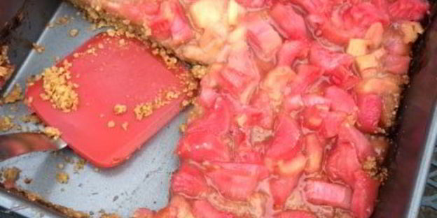 овсяный пирог с ревенем