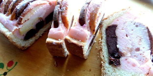 песочный пирог с фруктами в творожном муссе