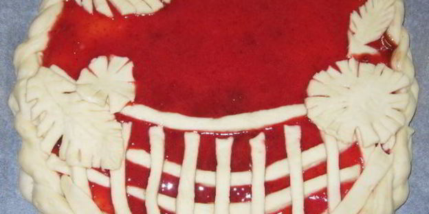 пирог корзина с виноградом