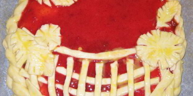 пирог корзина с виноградом