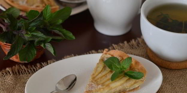 пирог с миндальным кремом