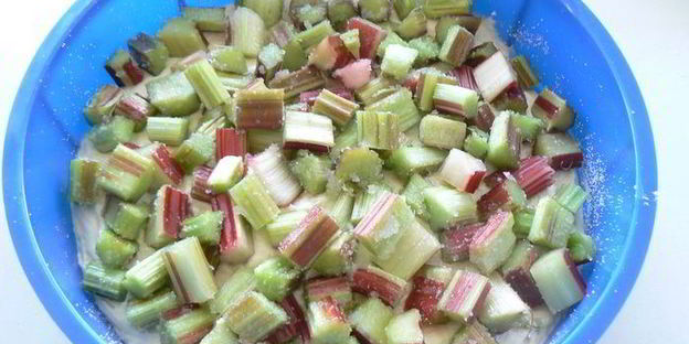 пирог с ревенем и миндалем