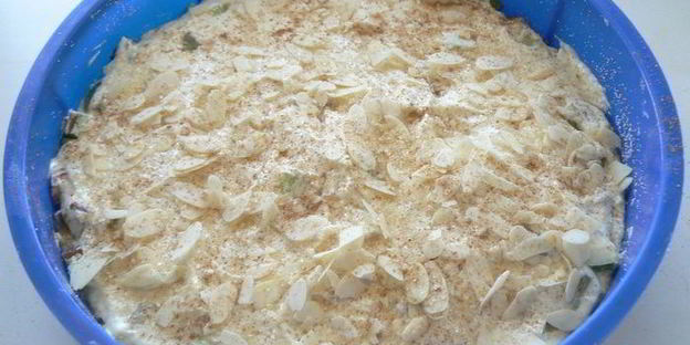 пирог с ревенем и миндалем