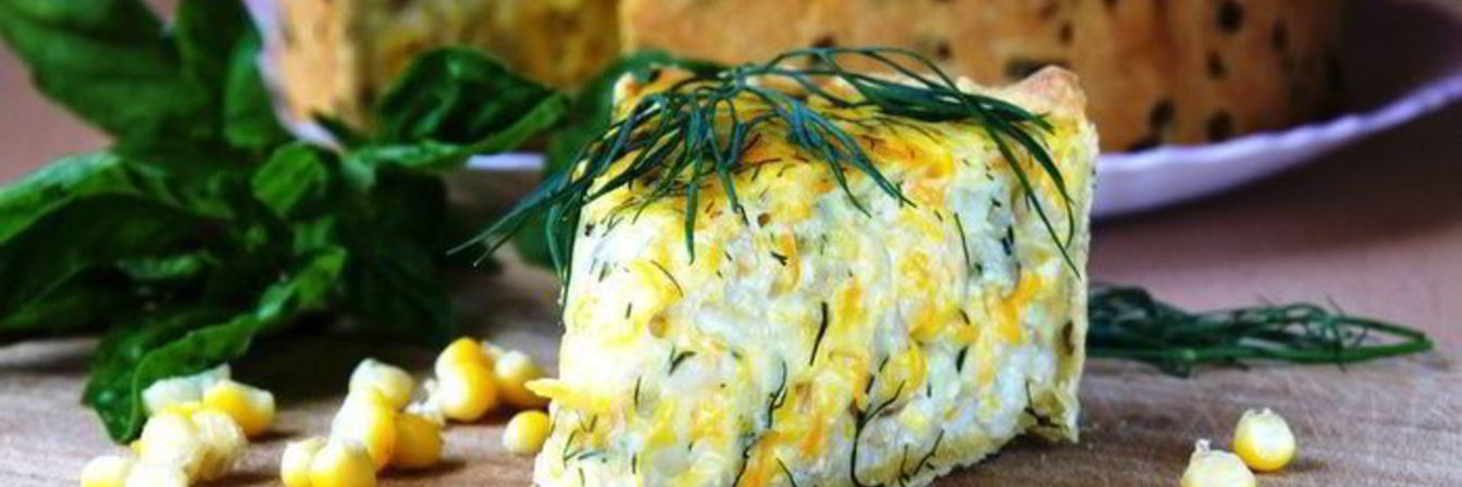 Пирог с рисом и кукурузой
