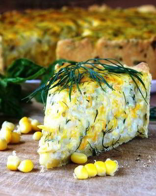 Пирог с рисом и кукурузой
