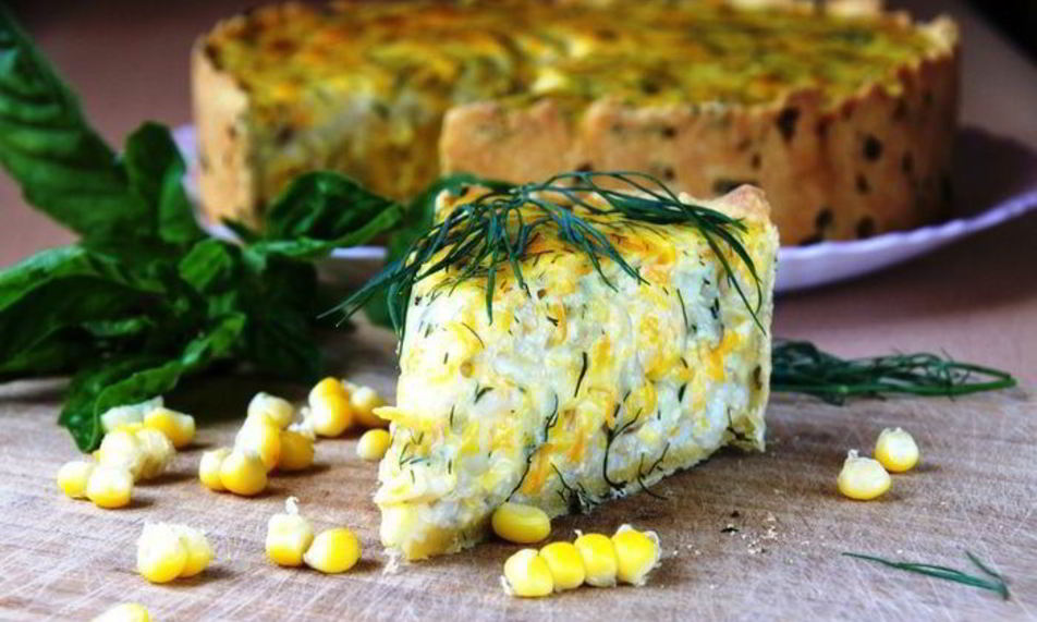 Рецепт пирога с рисом и кукурузой