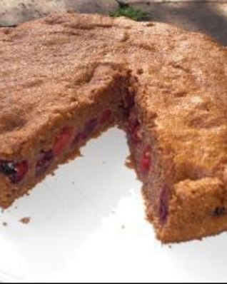 Пирог с вишней без муки и масла