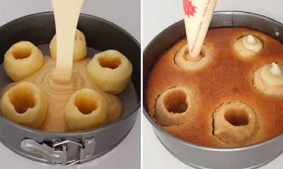 Рецепт пирога с яблоками и кремом