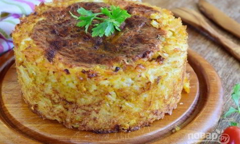 Рецепт рисового пирога со скумбрией