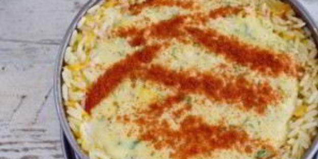 рисовый пирог со скумбрией