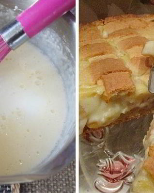 Яблочный пирог с заварным кремом