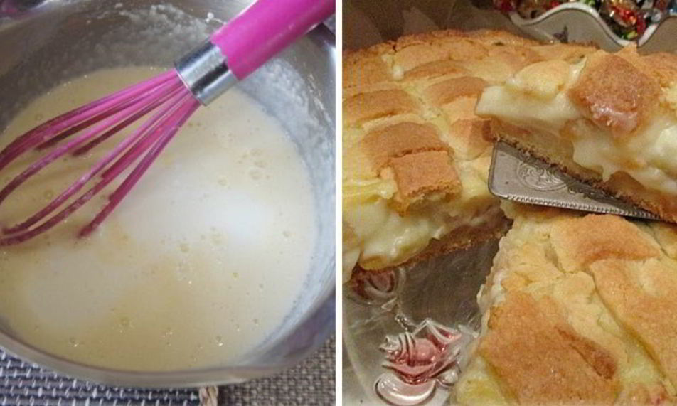 Рецепт яблочного пирога с заварным кремом