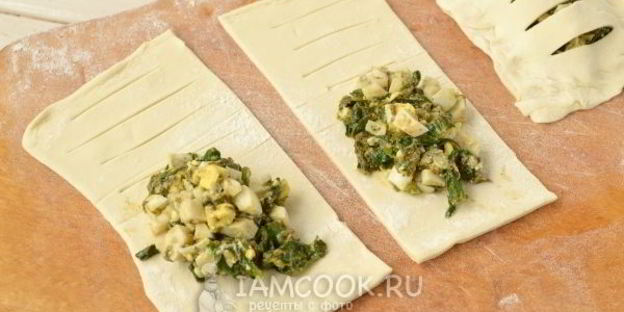 пирожки с черемшой и яйцом