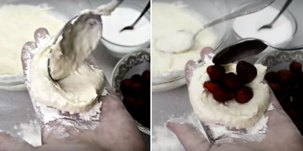 пирожки с ягодами на сковороде