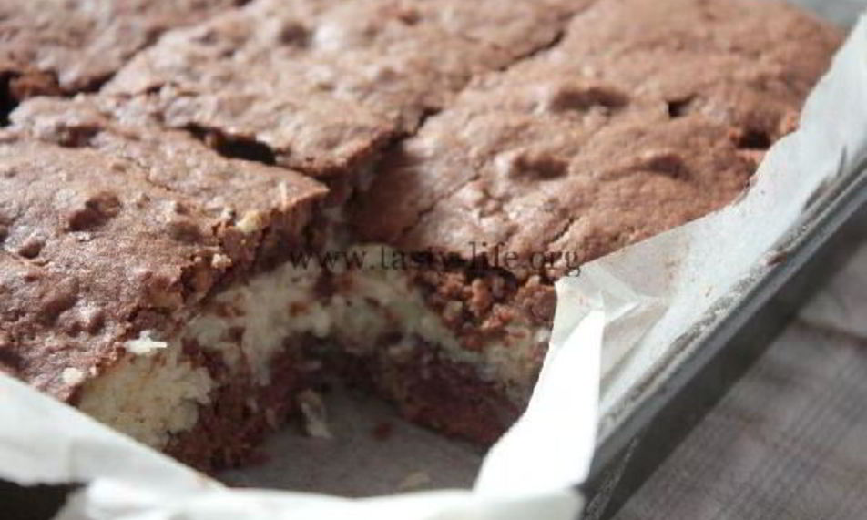 Рецепт брауни с кокосовой прослойкой