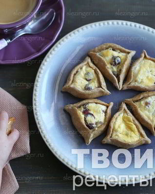 Полезные пирожные гоменташн с творогом