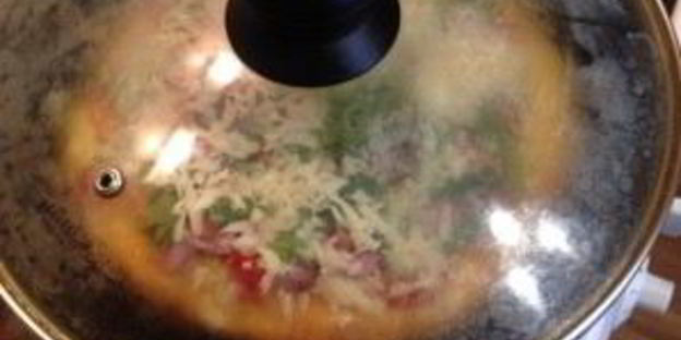 картофельная пицца на сковороде