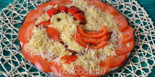 новогодняя пицца петушок
