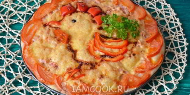 новогодняя пицца петушок