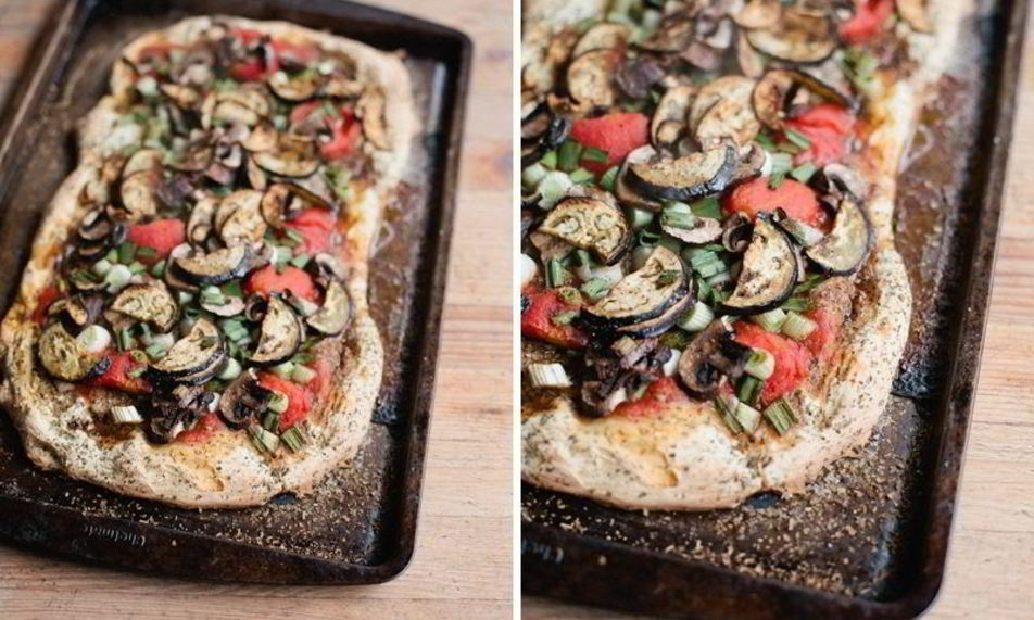 Рецепт пиццы с баклажанами и грибами