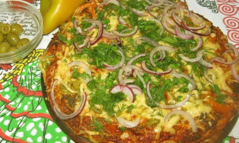 Рецепт пиццы с маринованным мясом