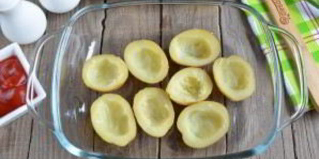 пицца в картофельных лодочках