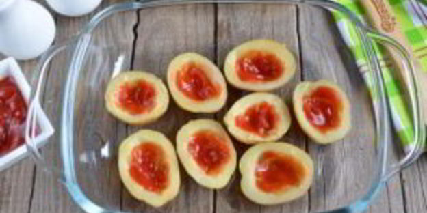 пицца в картофельных лодочках