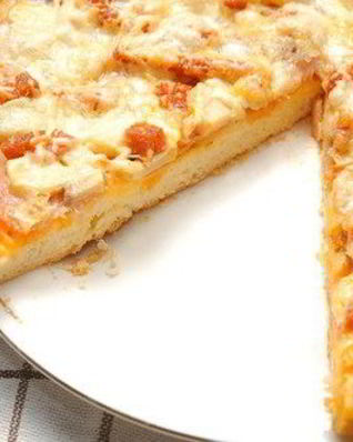 Яблочная пицца с ветчиной