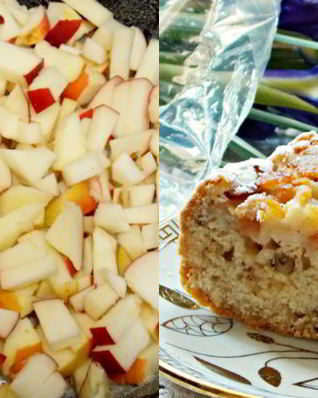 Постная шарлотка с яблоками