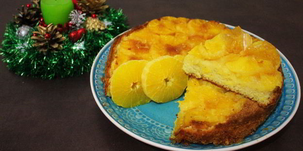 шарлотка с карамелизованными апельсинами