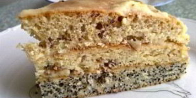 шарлотка с маком и яблоками