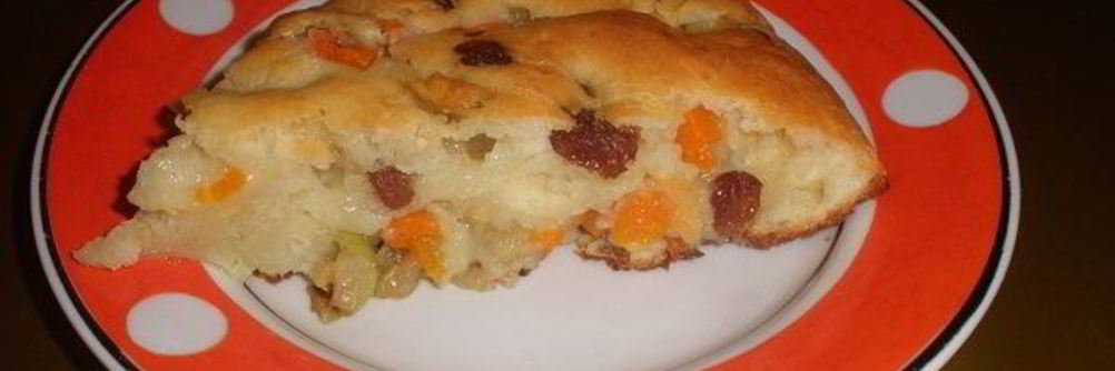 Шарлотка с тыквой и яблоками