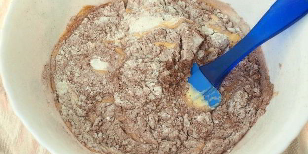 шоколадная шарлотка с ягодами